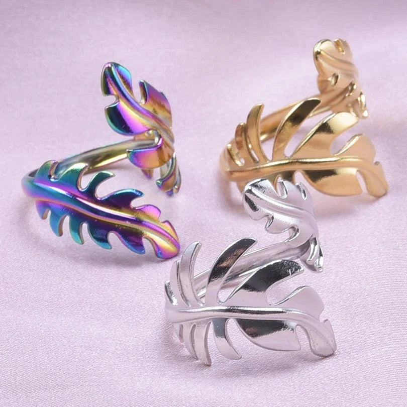 Anillo Pluma para Mujer en oro rosa