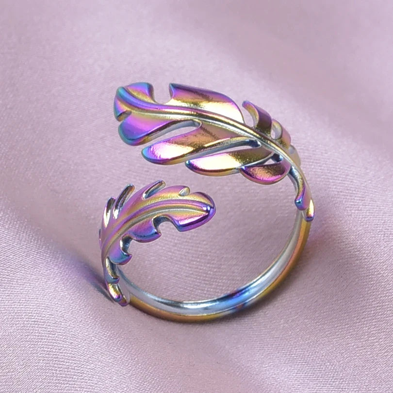 Anillo Pluma para Mujer en oro rosa