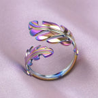 Anillo Pluma para Mujer en oro rosa