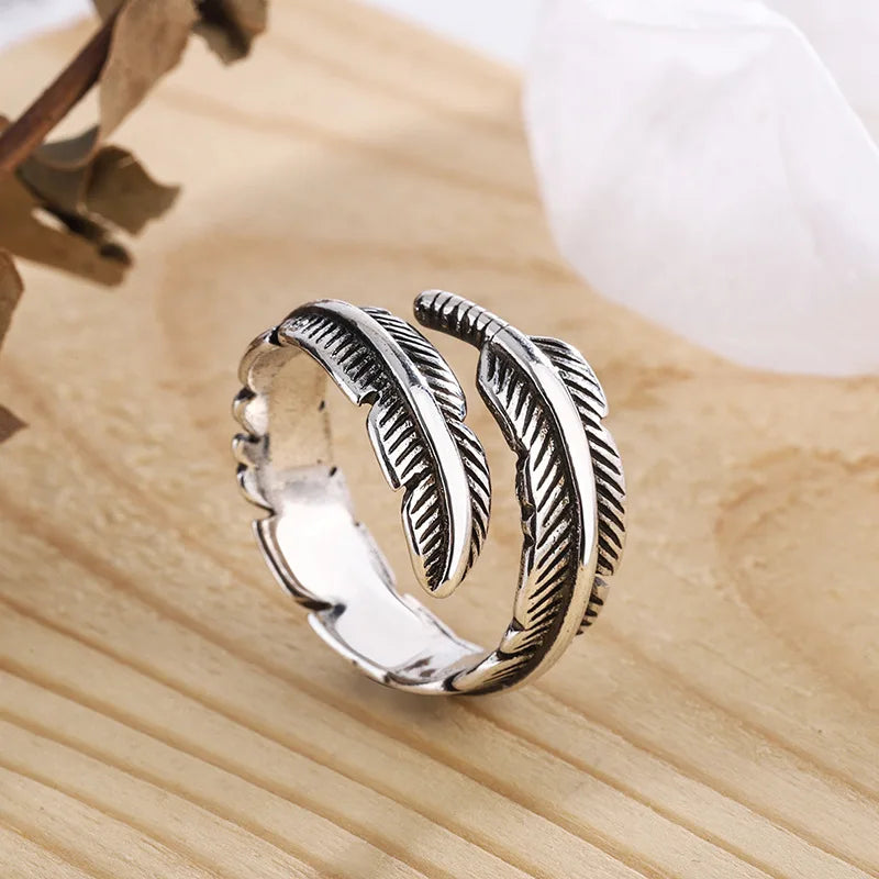 Anillo Pluma Estilo Étnico para Mujer