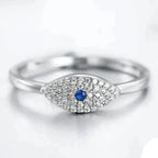 Anillo Amuleto Ojo Turco Azul de Zirconia