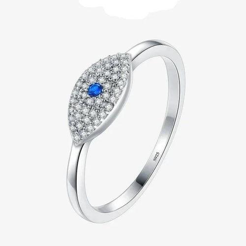 Anillo Amuleto Ojo Turco Azul de Zirconia