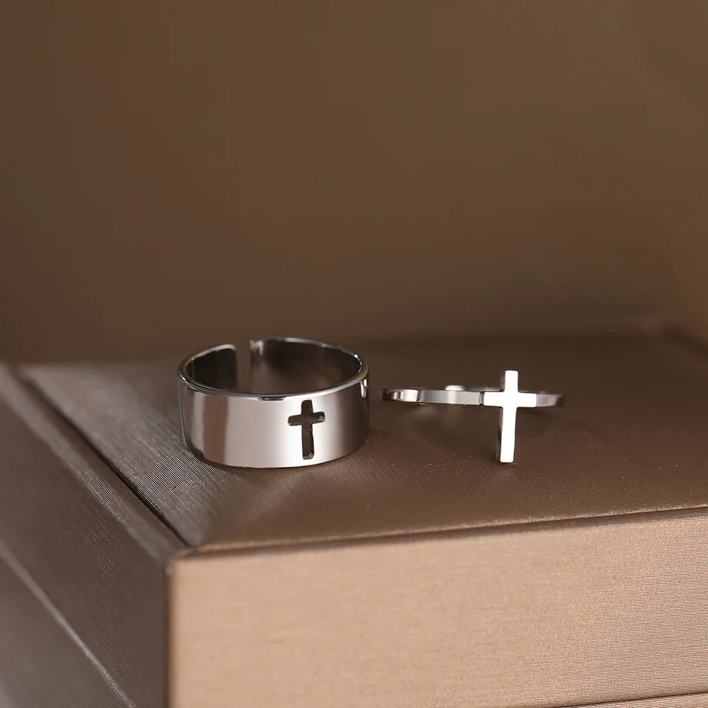 Anillo para Mujer Cruz Cristiana plata