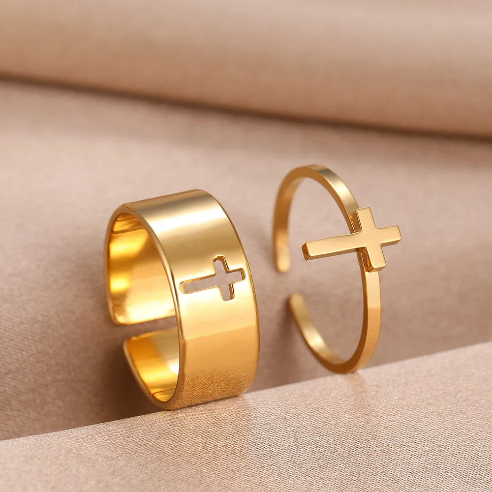 Anillo para Mujer Cruz Cristiana oro