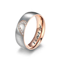Anillo Prueba de Amor "I Love You" con Corazón Negro o Cristal rosa dorado