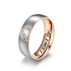 Anillo Prueba de Amor "I Love You" con Corazón Negro o Cristal rosa dorado