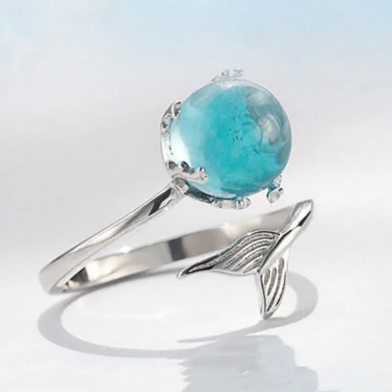 Anillo Cola de Sirena Azul para Mujer