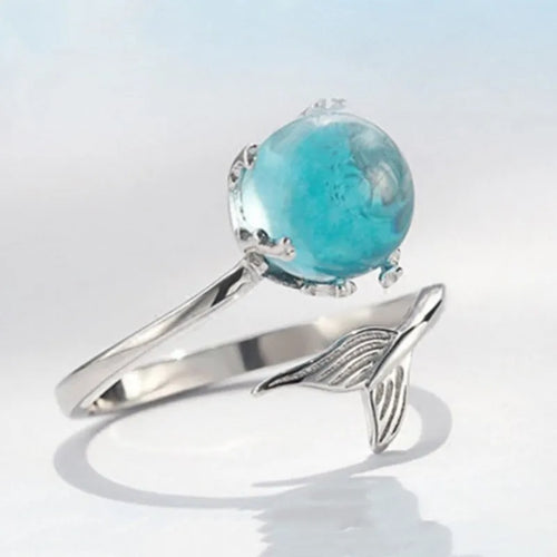 Anillo Cola de Sirena Azul para Mujer