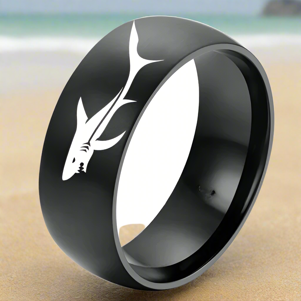 Anillo Tiburón Negro o Plateado negro