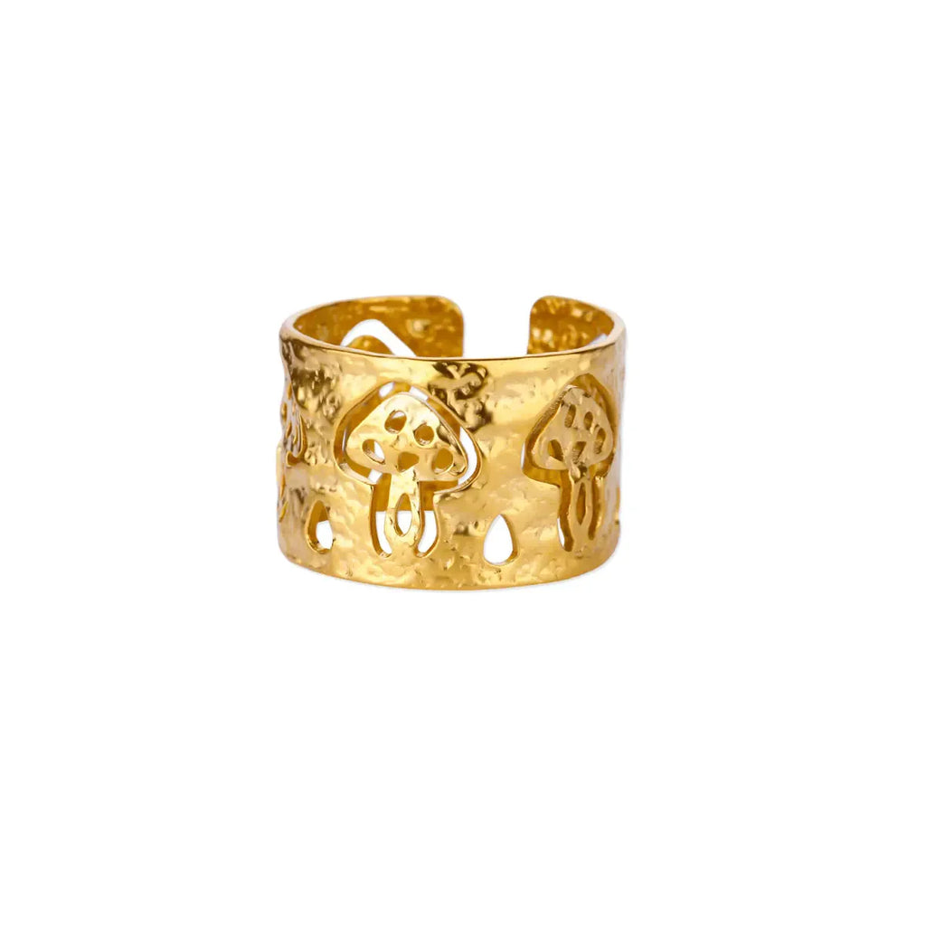 Anillo Retro con Champiñones oro