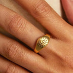 Anillo Retro Sol Astros oro