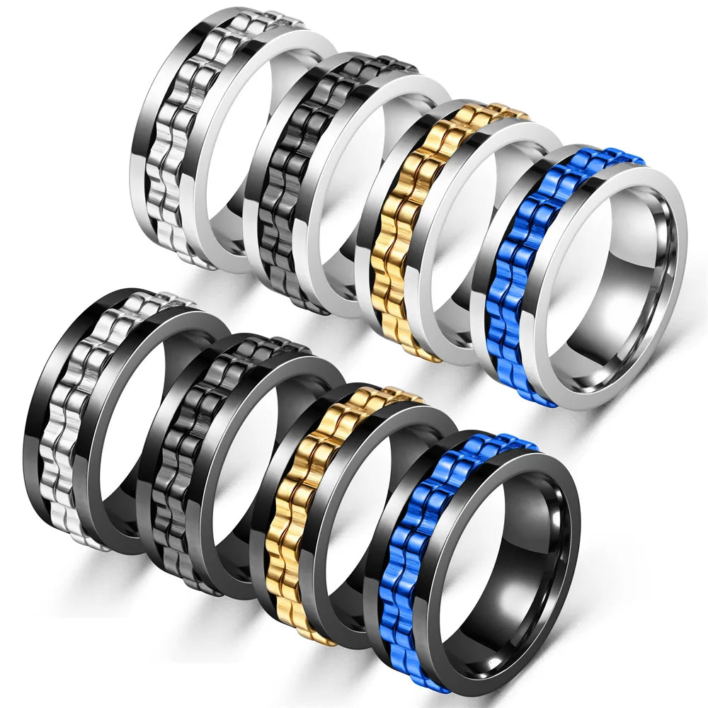 Anillo Giratorio contra la Ansiedad para Hombre 