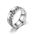Anillo Giratorio Antiestrés para Hombre plateado