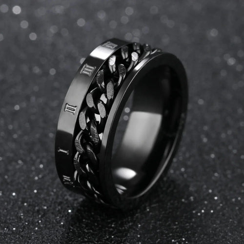Anillo Giratorio Antiestrés para Hombre negro