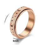 Anillo Giratorio con Crescientes de Luna para Hombre en oro rosa