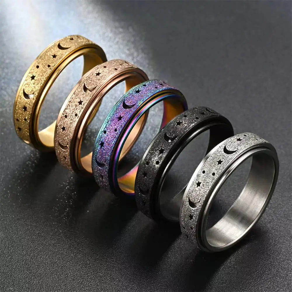 Anillo Giratorio con Crescientes de Luna para Hombre