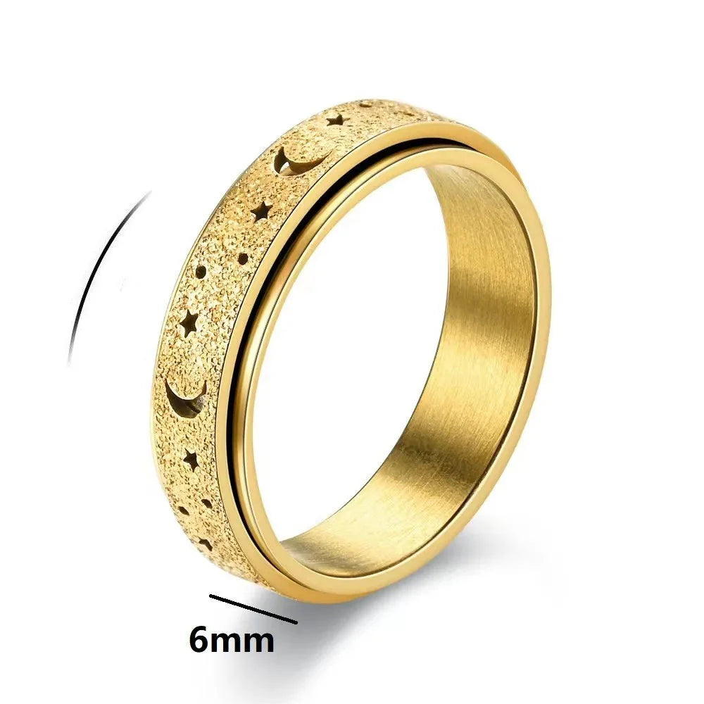 Anillo Giratorio con Crescientes de Luna para Hombre en oro