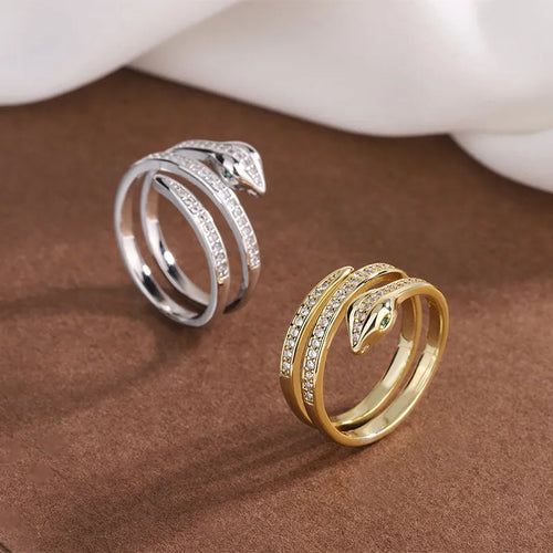 Anillo Serpiente Reptil para Mujer