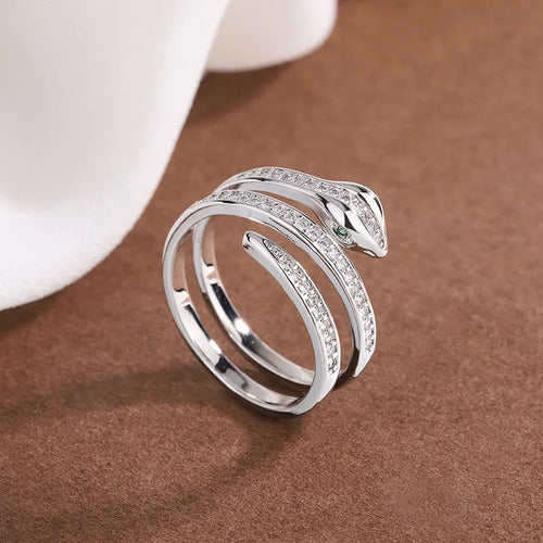 Anillo Serpiente Reptil para Mujer en plata