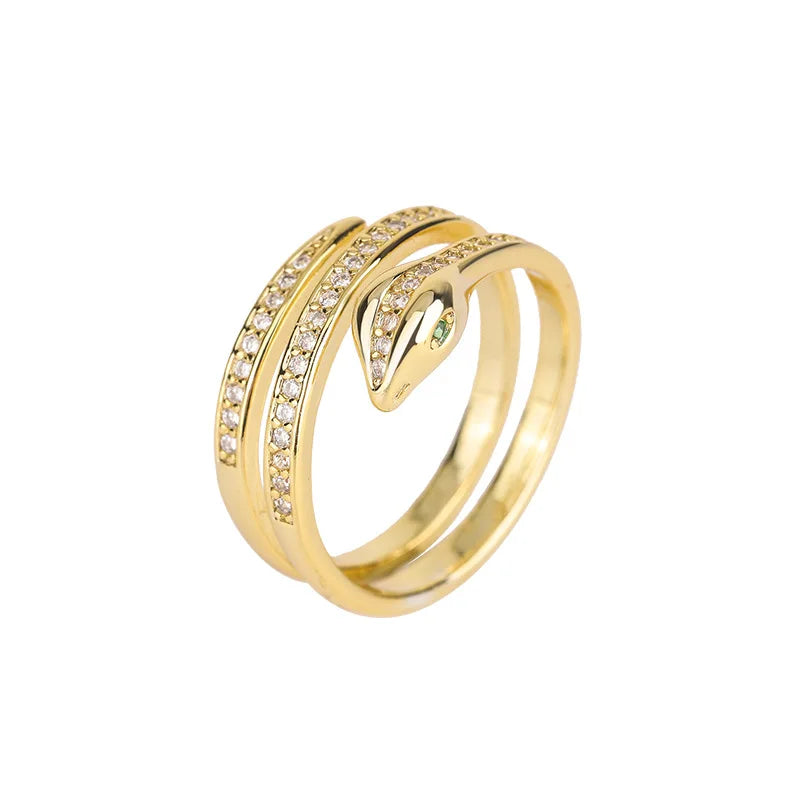 Anillo Serpiente Reptil para Mujer en oro