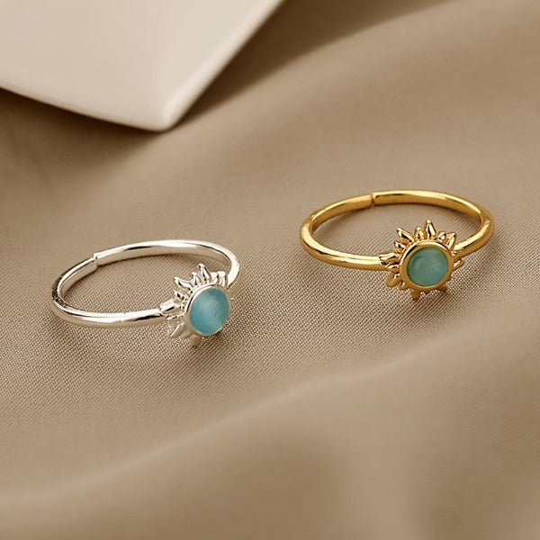 Anillo Sol Mujer Ópalo Anillo Astro