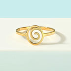 Anillo Espiral Geométrico oro