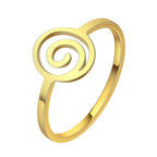 Anillo Espiral Geométrico oro