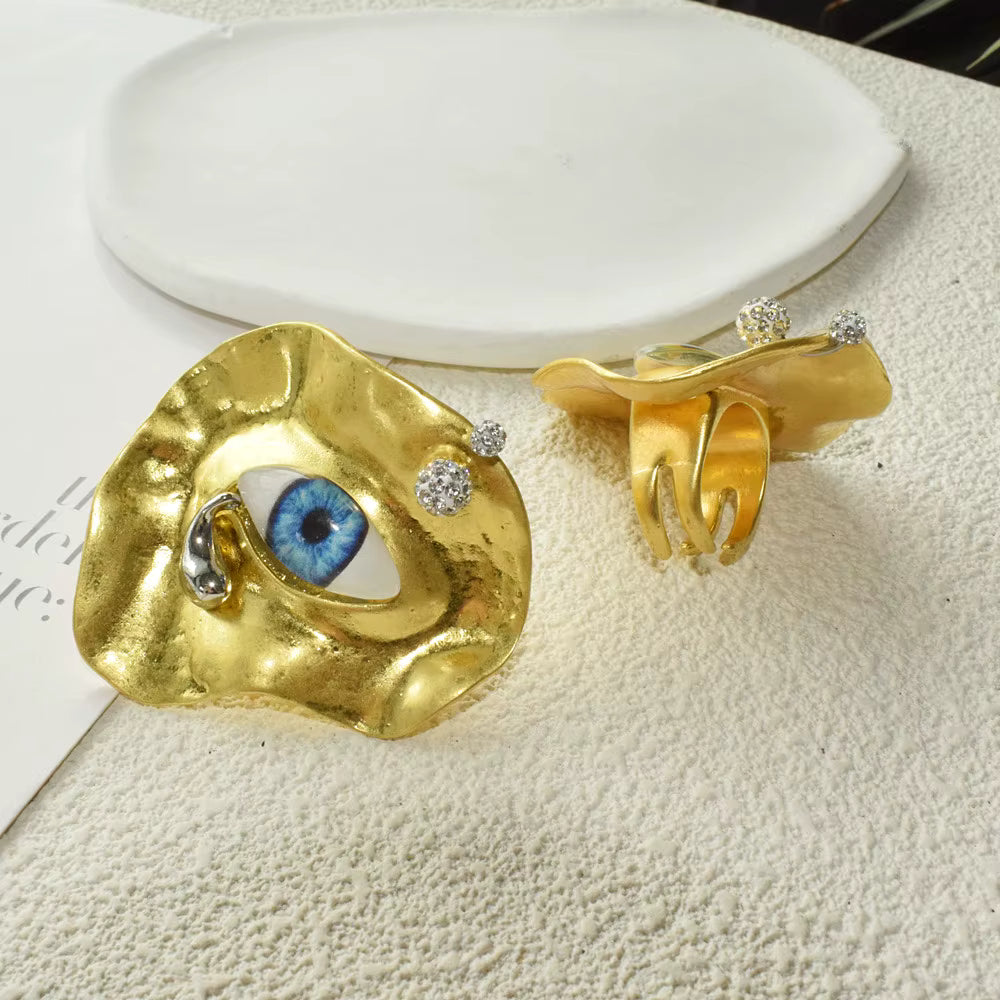 Anillo estilo barroco contra el mal de ojo oro