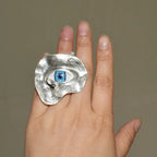 Anillo estilo barroco contra el mal de ojo plata