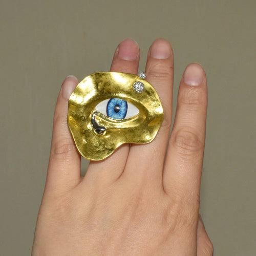 Anillo estilo barroco contra el mal de ojo oro