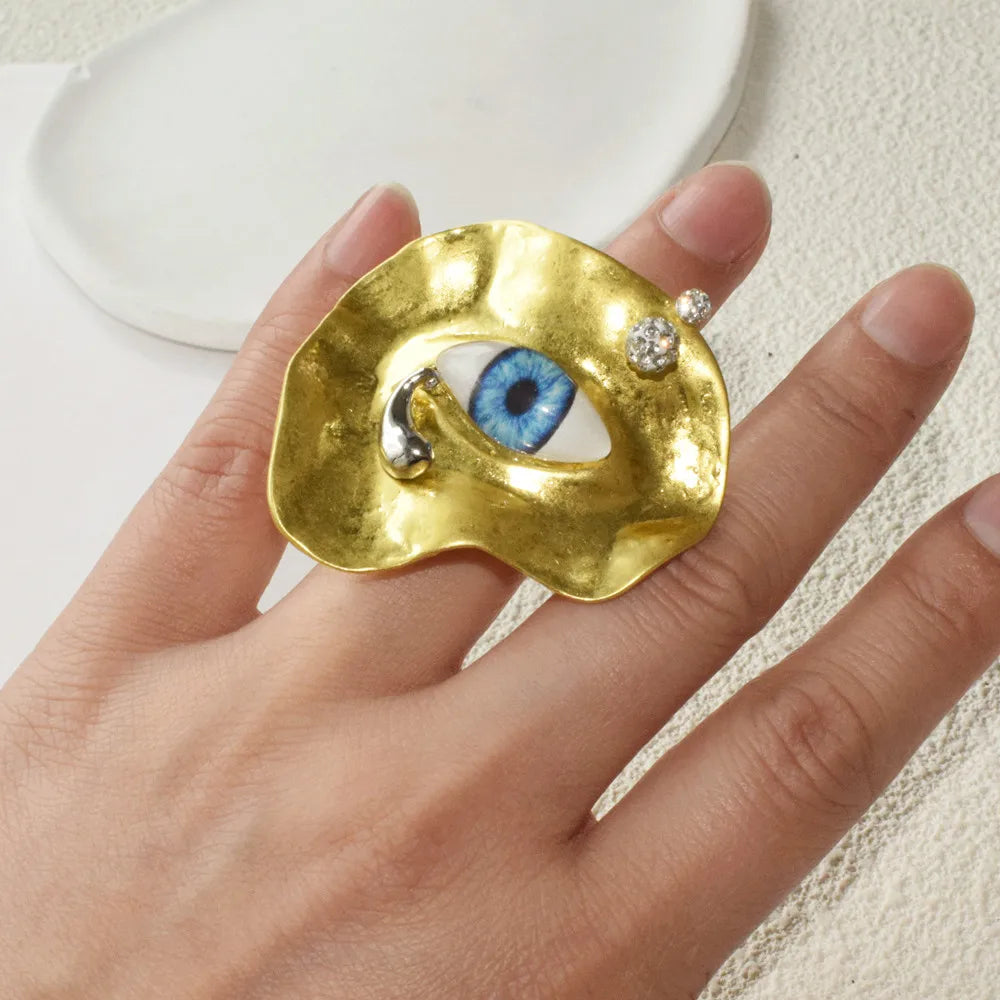Anillo estilo barroco contra el mal de ojo oro