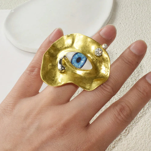 Anillo estilo barroco contra el mal de ojo oro