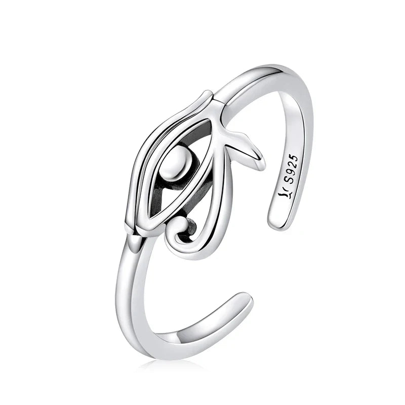 Anillo Estilo Egipcio Ojo de Horus en plata
