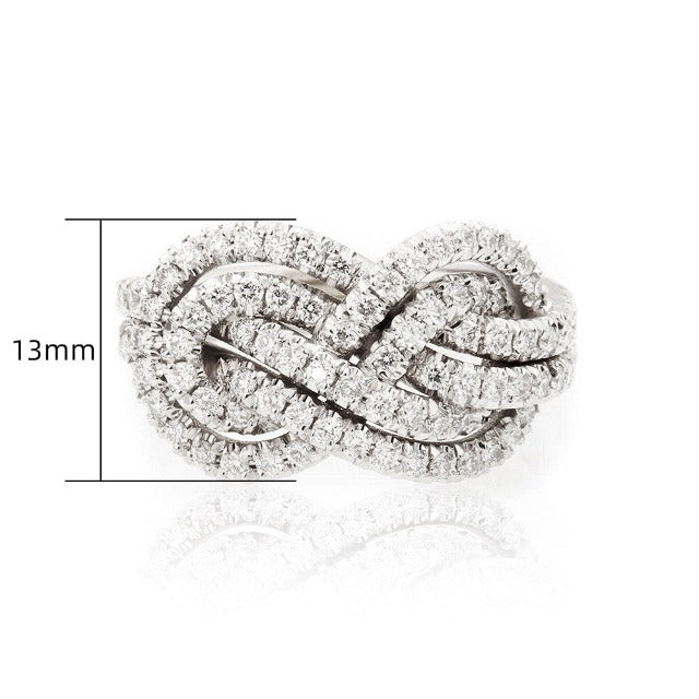 Anillo Símbolo Infinito Entretejido para Mujer con Circonitas