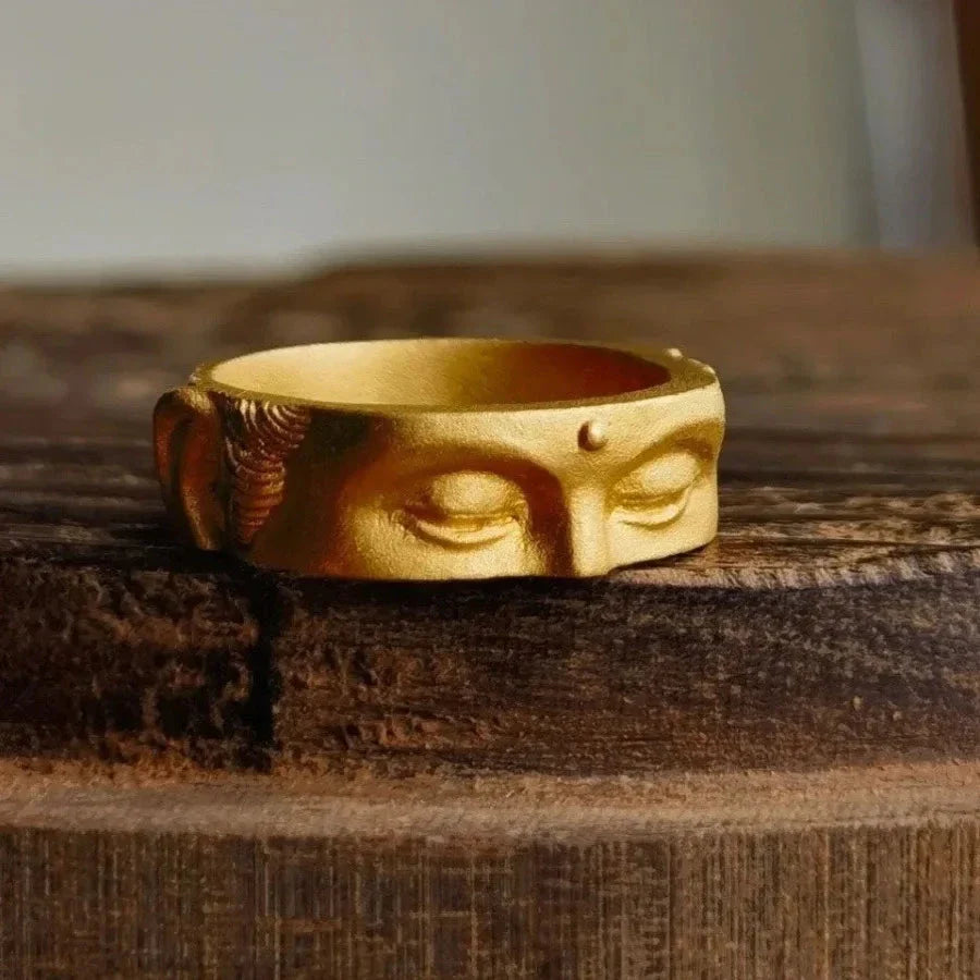 Anillo Cabeza de Buda oro
