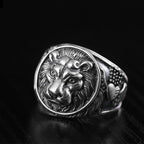 Anillo Cabeza de León Plata
