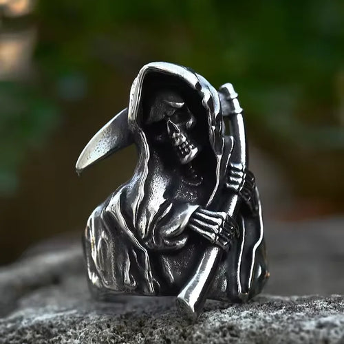 Anillo Cabeza de Calavera con su Guadaña