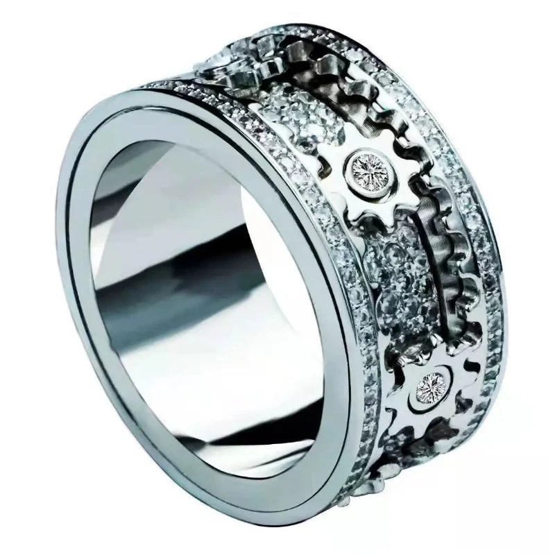 Anillo Giratorio "los Engranajes del Tiempo" Anti-Estrés 