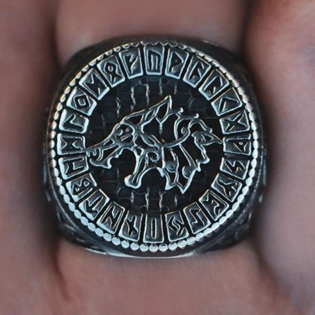 Anillo Vikingo Lobo Fenrir