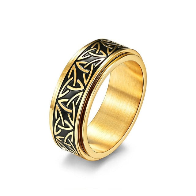 Anillo Vikingo Ragnar Anillo Giratorio dorado 