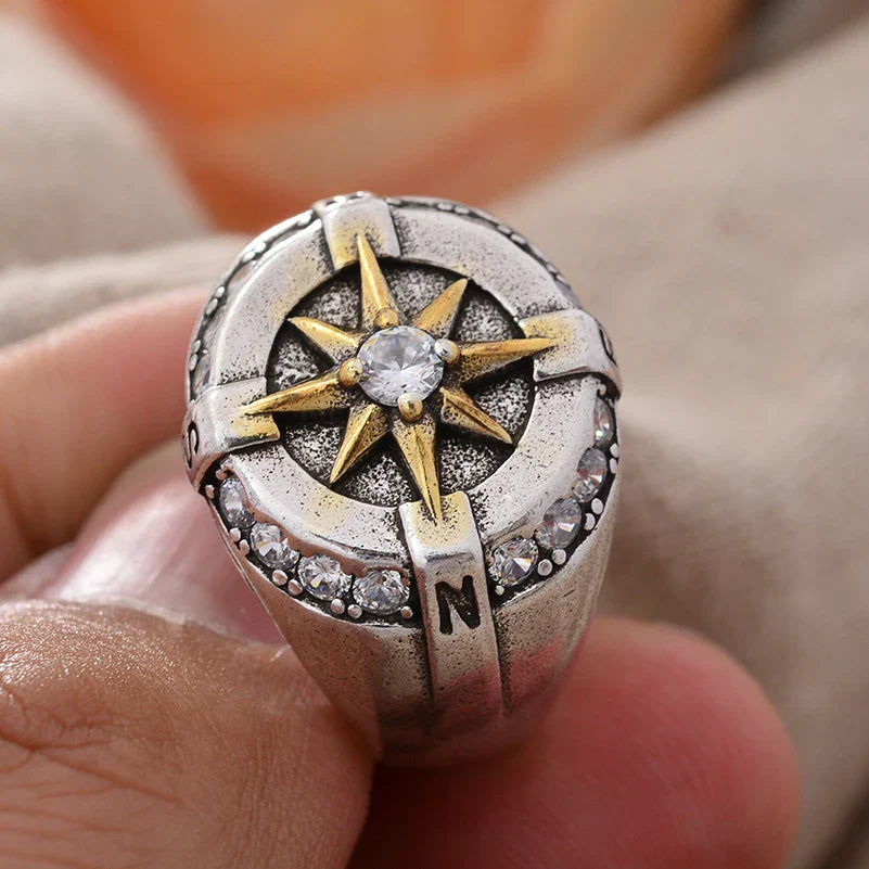 Anillo Vintage Brújula Rosa de los Vientos