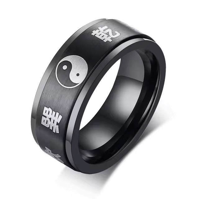 Anillo Yin Yang color Negro