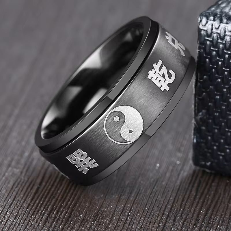 Anillo Yin Yang color Negro