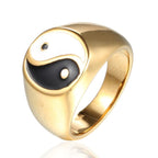 Anillo Yin Yang Hombre Mujer oro