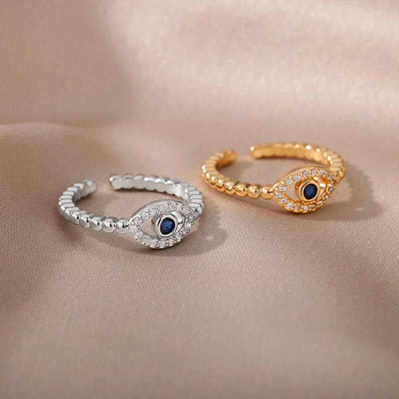 Anillo de Circonio Contra el Mal de Ojo Nazar Boncuk