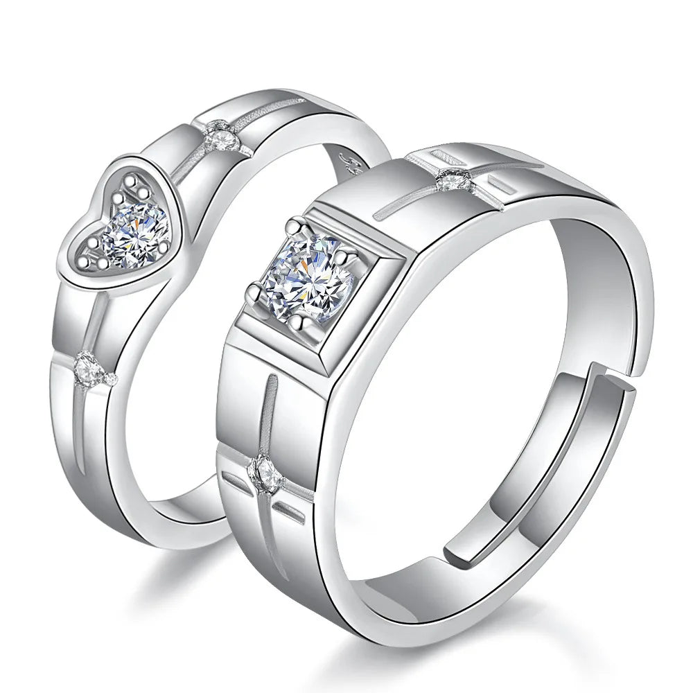 Anillos para Parejas Anillo de Cristal de Circonio