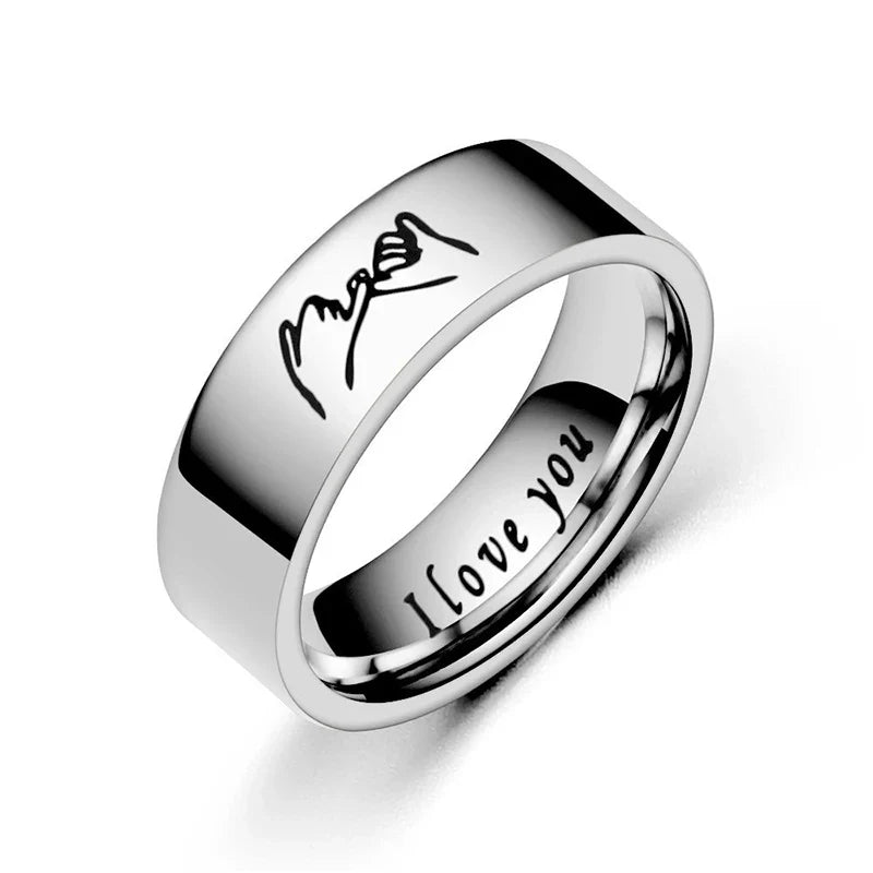Anillos para Parejas Anillo Love Plata o Plata Negra