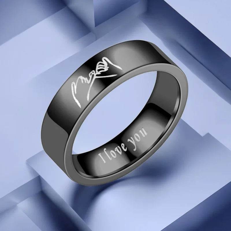 Anillos para Parejas Anillo Love Plata o Negro negro
