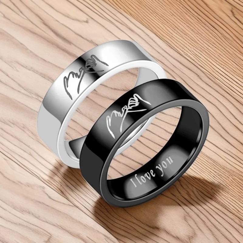 Anillos para Parejas Anillo Love Plata o Negro negro