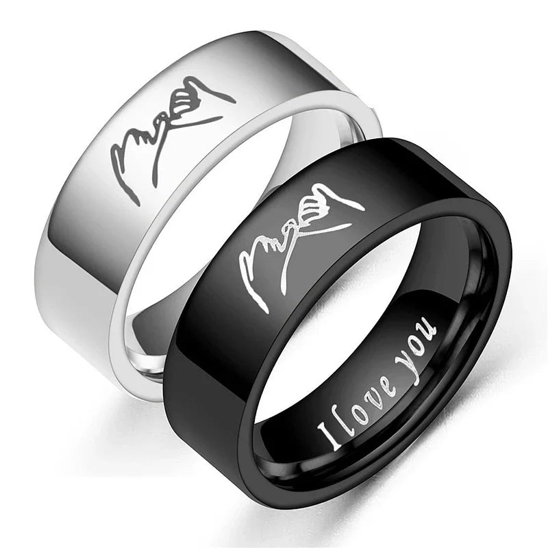 Anillos para Parejas Anillo Love Plata o Plata Negra